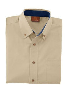 Men's Long-Sleeve Twill Shirt with Stain-Release – M500