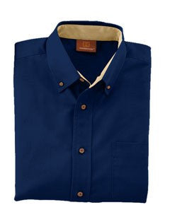 Men's Long-Sleeve Twill Shirt with Stain-Release – M500